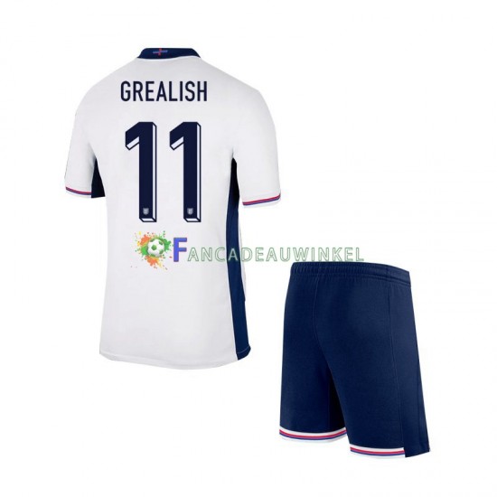 Engeland Wedstrijdshirt met Korting Jack Grealish Thuis Kind EK 2024 Korte Mouw