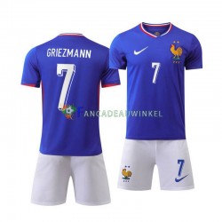 Frankrijk Wedstrijdshirt met Korting Antoine Griezmann 7 Thuis Kind EK 2024 Korte Mouw