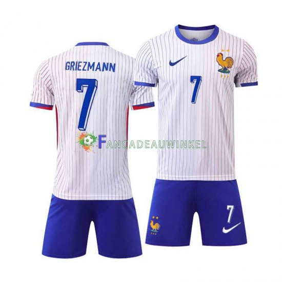 Frankrijk Wedstrijdshirt met Korting Antoine Griezmann 7 Uit Kind EK 2024 Korte Mouw