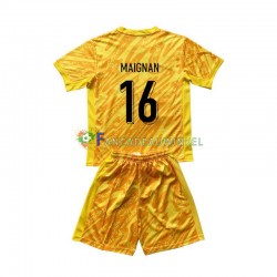 Frankrijk Wedstrijdshirt met Korting Mike Maignan 16 Keepersshirt Thuis Kind EK 2024 Korte Mouw
