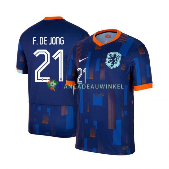 Nederland Wedstrijdshirt met Korting Frenkie de Jong 21 Uit Heren EK 2024 Korte Mouw