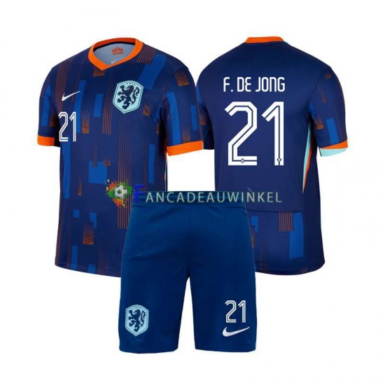 Nederland Wedstrijdshirt met Korting Frenkie de Jong 21 Uit Kind EK 2024 Korte Mouw