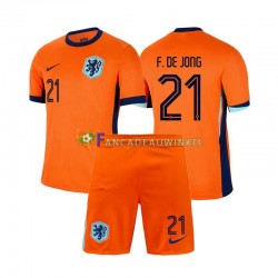 Nederland Wedstrijdshirt met Korting Frenkie de Jong 21 Thuis Kind EK 2024 Korte Mouw