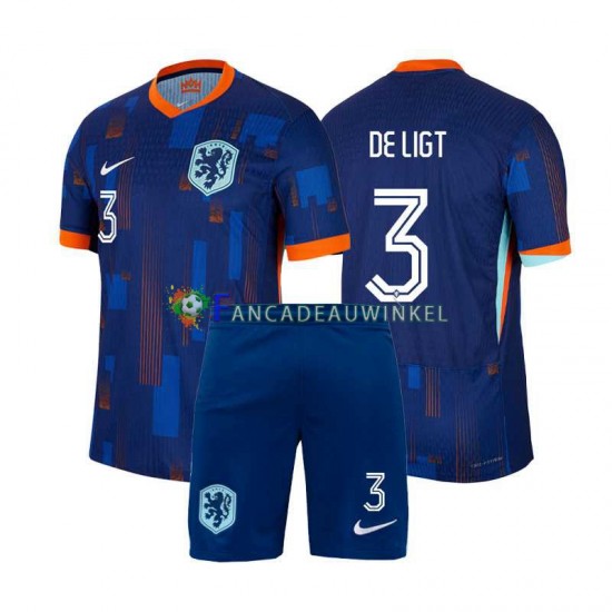 Nederland Wedstrijdshirt met Korting Matthijs de Ligt 3 Uit Kind EK 2024 Korte Mouw