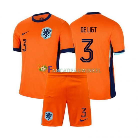 Nederland Wedstrijdshirt met Korting Matthijs de Ligt 3 Thuis Kind EK 2024 Korte Mouw