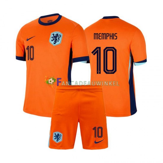 Nederland Wedstrijdshirt met Korting Memphis Depay 10 Thuis Kind EK 2024 Korte Mouw