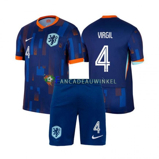 Nederland Wedstrijdshirt met Korting Virgil van Dijk 4 Uit Kind EK 2024 Korte Mouw