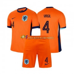 Nederland Wedstrijdshirt met Korting Virgil van Dijk 4 Thuis Kind EK 2024 Korte Mouw