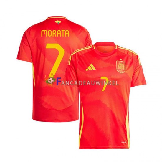 Spanje Wedstrijdshirt met Korting Alvaro Morata 7 Thuis Heren EK 2024 Korte Mouw