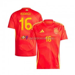 Spanje Wedstrijdshirt met Korting Rodrigo 16 Thuis Heren EK 2024 Korte Mouw