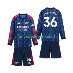 Arsenal Wedstrijdshirt met Korting Zubimendi 36 Uit Kind 2025-26 Lange Mouw