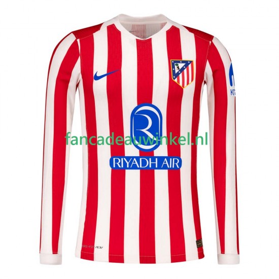 Atlético Madrid Wedstrijdshirt met Korting Thuis Heren 2025-26 Lange Mouw