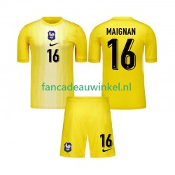 Frankrijk Wedstrijdshirt met Korting Mike Maignan 16 Keepersshirt Thuis Kind 2025 Korte Mouw