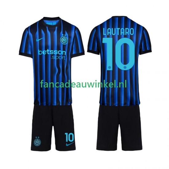 Inter Milan Wedstrijdshirt met Korting Lautaro Martinez 10 Thuis Kind 2025-26 Korte Mouw