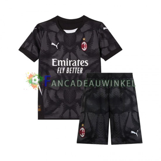 AC Milan Wedstrijdshirt met Korting Keepersshirt Thuis Zwart Kind 2024-25 Korte Mouw