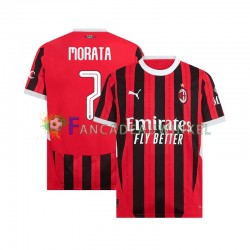 AC Milan Wedstrijdshirt met Korting UCL Font MORATA 7 Thuis Heren 2024-25 Korte Mouw