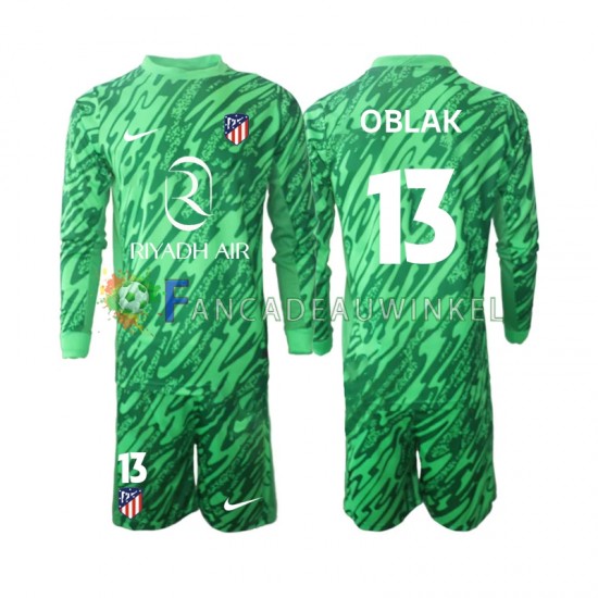 Atlético Madrid Wedstrijdshirt met Korting Jan Oblak 13 Keepersshirt Uit Kind 2024-25 Lange Mouw