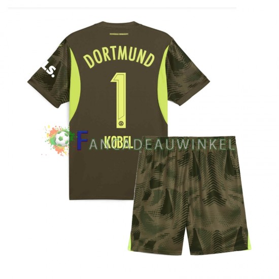 Borussia Dortmund Wedstrijdshirt met Korting Gregor Kobel 1 Keepersshirt Uit Kind 2024-25 Korte Mouw