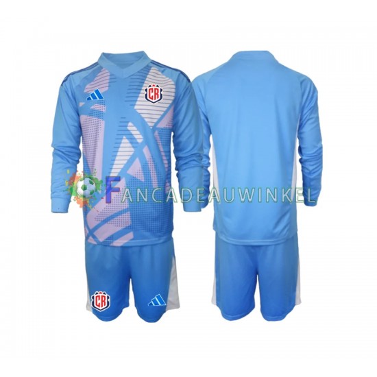 Costa Rica Wedstrijdshirt met Korting Keepersshirt Thuis Blauw Kind 2024 Lange Mouw