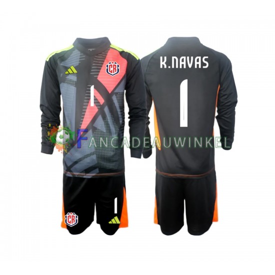 Costa Rica Wedstrijdshirt met Korting Keylor Navas 1 Keepersshirt 3rd Zwart Kind 2024 Lange Mouw