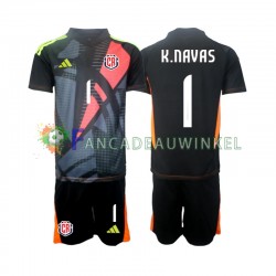 Costa Rica Wedstrijdshirt met Korting Keylor Navas 1 Keepersshirt 3rd Zwart Kind 2024 Korte Mouw