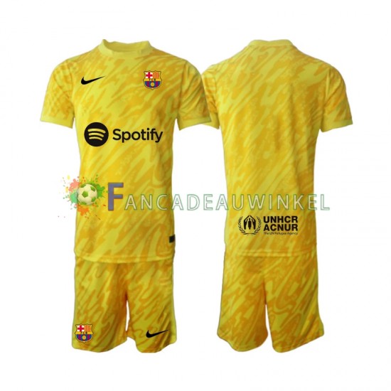 FC Barcelona Wedstrijdshirt met Korting Keepersshirt Uit Kind 2024-25 Korte Mouw