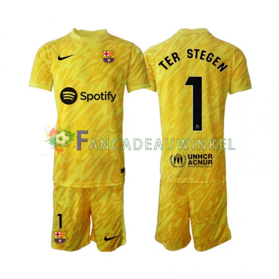 FC Barcelona Wedstrijdshirt met Korting Ter Stegen 1 Keepersshirt Uit Kind 2024-25 Korte Mouw