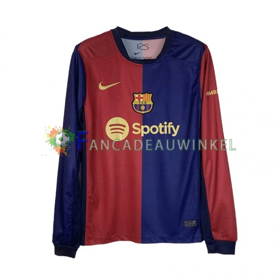 FC Barcelona Wedstrijdshirt met Korting Thuis Heren 2024-25 Lange Mouw