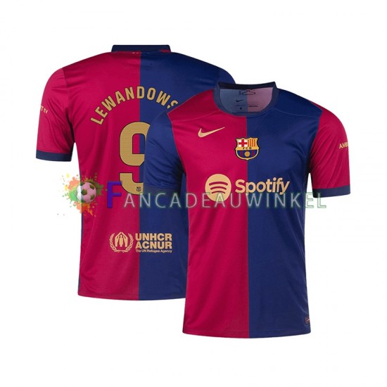 FC Barcelona Wedstrijdshirt met Korting Robert Lewandowski 9 Thuis Heren 2024-25 Korte Mouw