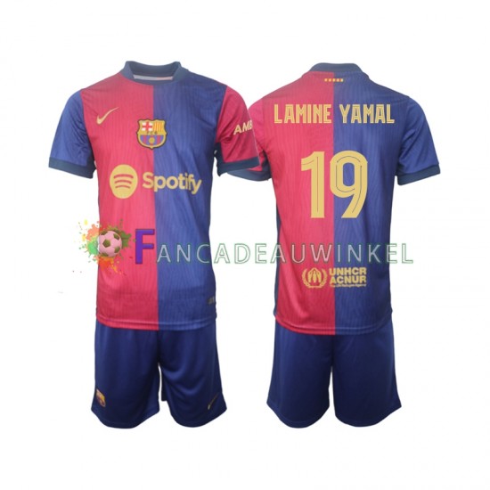 FC Barcelona Wedstrijdshirt met Korting UCL Font Lamine Yamal 19 Thuis Kind 2024-25 Korte Mouw