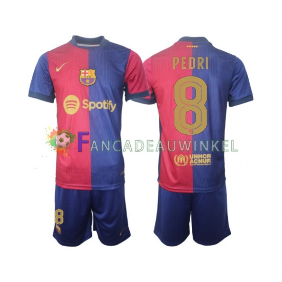 FC Barcelona Wedstrijdshirt met Korting UCL Font PEDRI 8 Thuis Kind 2024-25 Korte Mouw