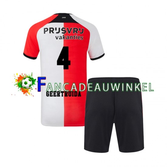 Feyenoord Rotterdam Wedstrijdshirt met Korting Lutsharel Geertruida 4 Thuis Kind 2024-25 Korte Mouw