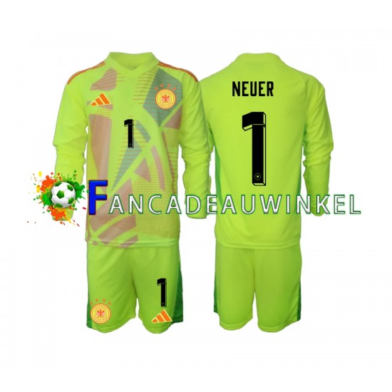 Duitsland Wedstrijdshirt met Korting Manuel Neuer 1 Keepersshirt Uit Kind EK 2024 Lange Mouw