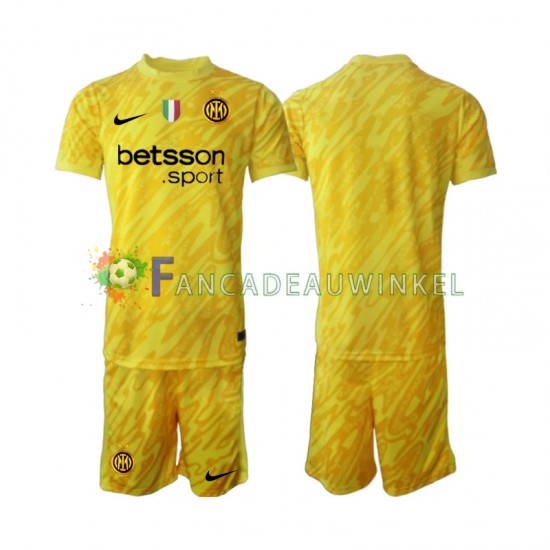 Inter Milan Wedstrijdshirt met Korting Keepersshirt Uit Kind 2024-25 Korte Mouw