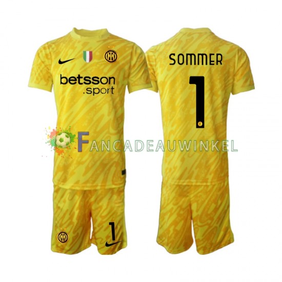 Inter Milan Wedstrijdshirt met Korting Yann Sommer 1 Keepersshirt Uit Kind 2024-25 Korte Mouw