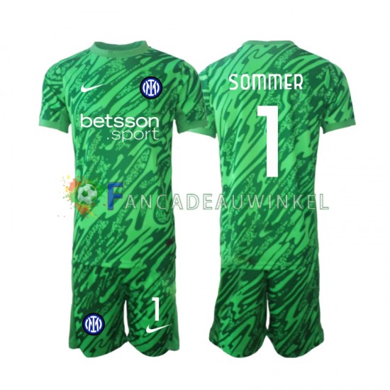 Inter Milan Wedstrijdshirt met Korting Yann Sommer 1 Keepersshirt Thuis Kind 2024-25 Korte Mouw