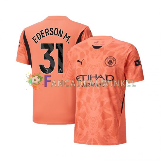 Manchester City Wedstrijdshirt met Korting Ederson Moraes 31 Keepersshirt Uit Heren 2024-25 Korte Mouw