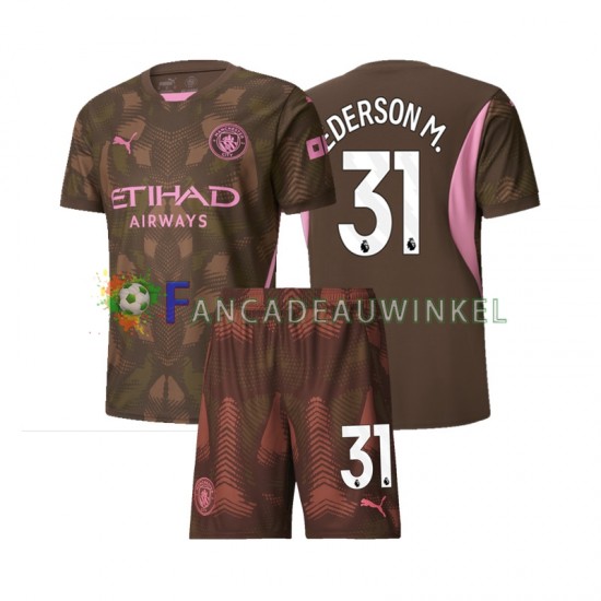 Manchester City Wedstrijdshirt met Korting Ederson Moraes 31 Keepersshirt Thuis Kind 2024-25 Korte Mouw