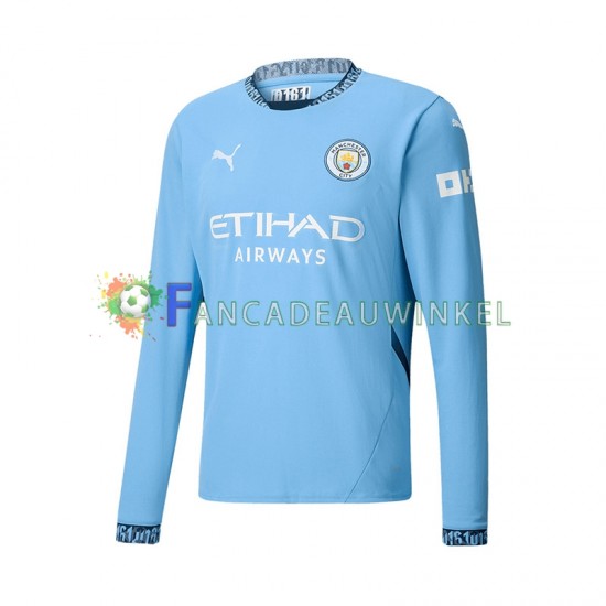 Manchester City Wedstrijdshirt met Korting Thuis Heren 2024-25 Lange Mouw