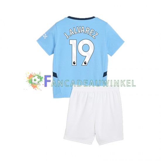 Manchester City Wedstrijdshirt met Korting Julian Alvarez 19 Thuis Kind 2024-25 Korte Mouw