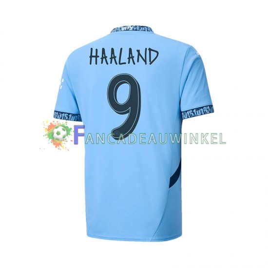 Manchester City Wedstrijdshirt met Korting UCL Font Haaland 9 Thuis Heren 2024-25 Korte Mouw