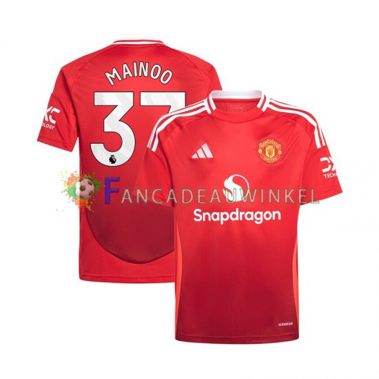 Manchester United Wedstrijdshirt met Korting Kobbie Mainoo 37 Thuis Rood Heren 2024-25 Korte Mouw