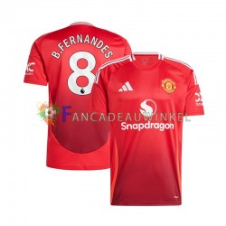 Manchester United Wedstrijdshirt met Korting Bruno Fernandes 8 Thuis Rood Heren 2024-25 Korte Mouw