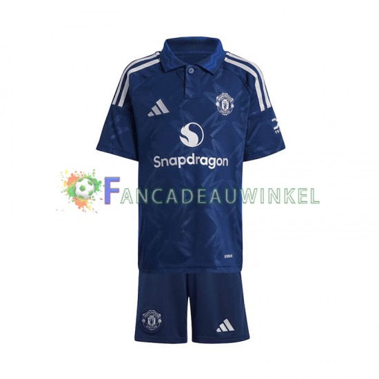 Manchester United Wedstrijdshirt met Korting Uit Rood Kind 2024-25 Korte Mouw