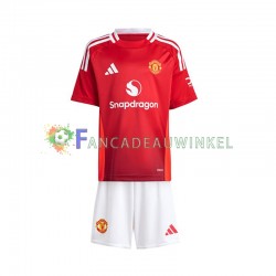 Manchester United Wedstrijdshirt met Korting Thuis Rood Kind 2024-25 Korte Mouw