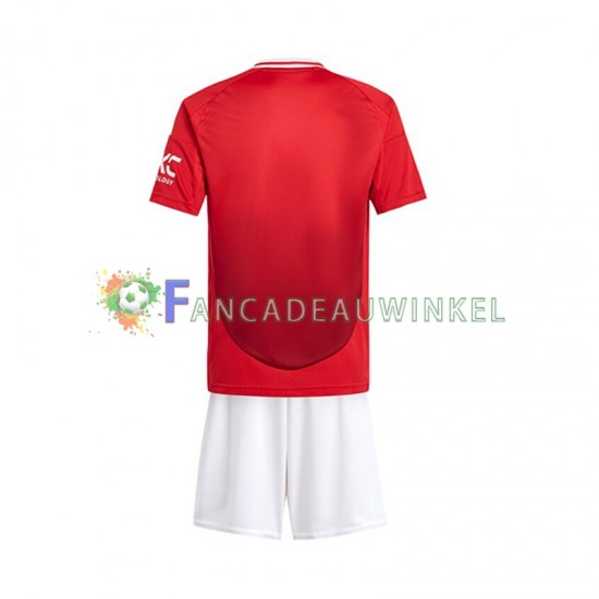 Manchester United Wedstrijdshirt met Korting Thuis Rood Kind 2024-25 Korte Mouw