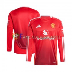 Manchester United Wedstrijdshirt met Korting Thuis Rood Heren 2024-25 Lange Mouw