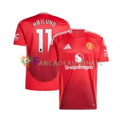Manchester United Wedstrijdshirt met Korting Rasmus Hojlund 11 Thuis Rood Heren 2024-25 Korte Mouw