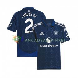 Manchester United Wedstrijdshirt met Korting Victor Lindelof 2 Uit Heren 2024-25 Korte Mouw