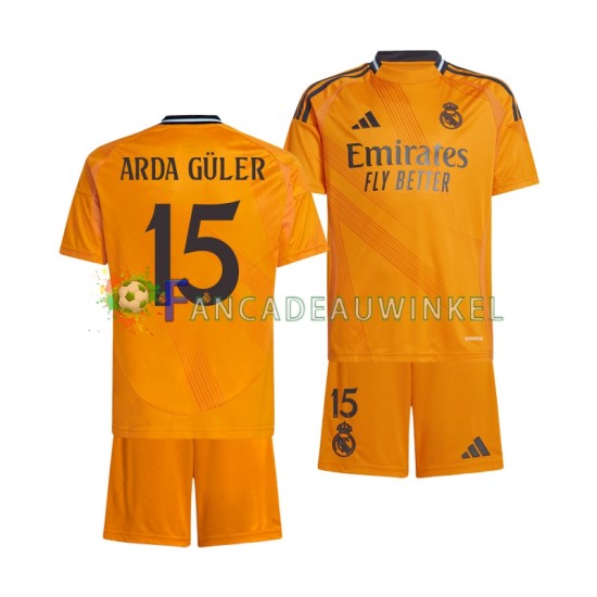 Real Madrid Wedstrijdshirt met Korting Arda Guler 15 Uit Kind 2024-25 Korte Mouw